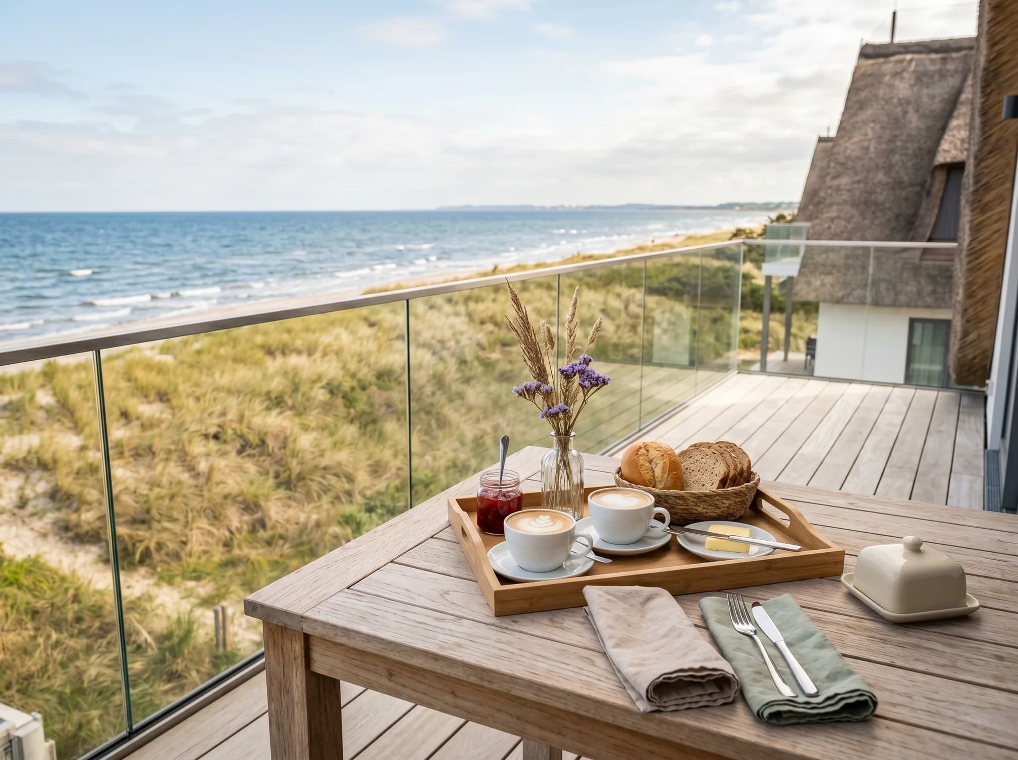 Frühstück auf dem Balkon