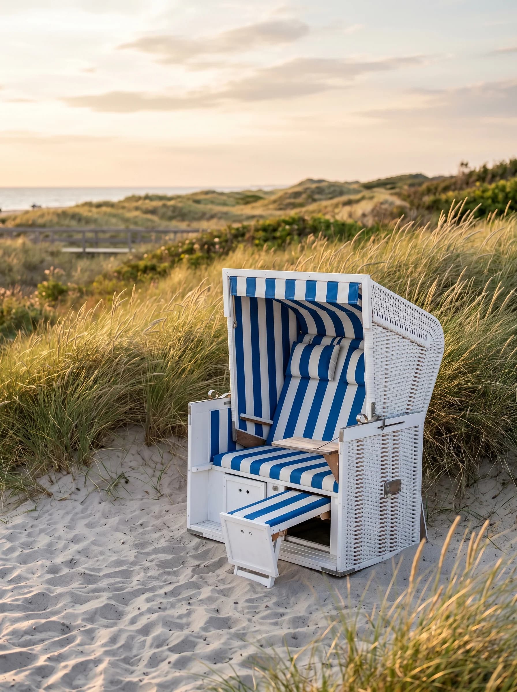 Strandkorb am Strand von Seelund