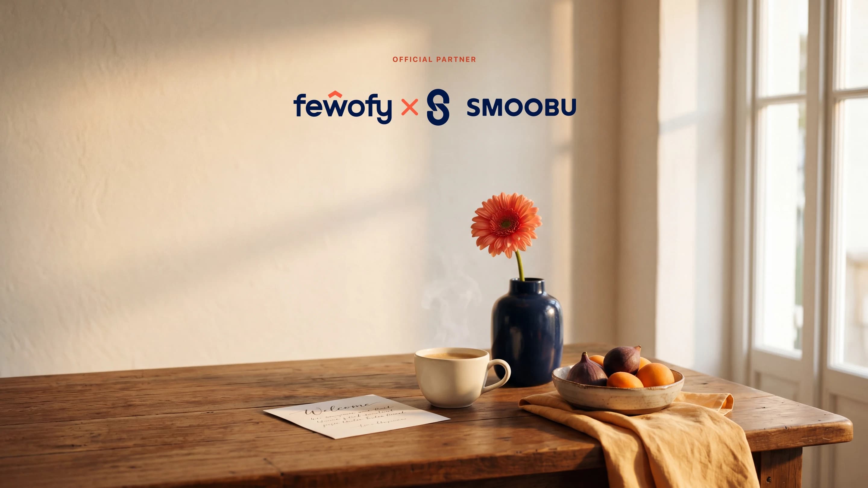 Symbol für die Einrichtung von Smoobu — ein aufgeräumter Holztisch mit Laptop und Kalenderübersicht.