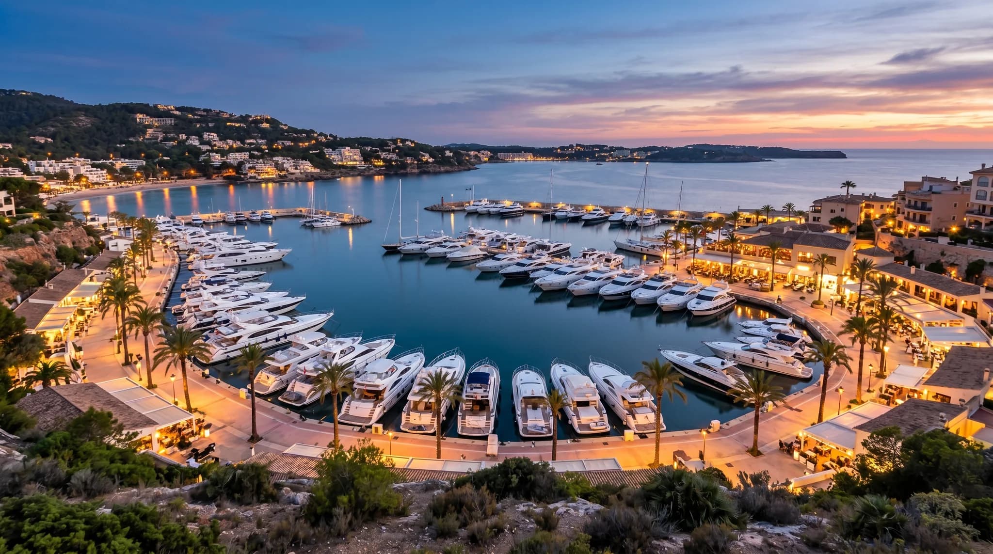 Yachthafen Puerto Portals am Abend